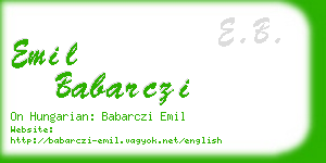 emil babarczi business card
